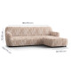 MICROFIBRA PRINTED L-Shaped Sofa Slipcover (Right Chaise) UNIVERSO CREAM