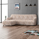 MICROFIBRA PRINTED L-Shaped Sofa Slipcover (Left Chaise) UNIVERSO CREAM