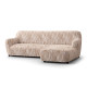 MICROFIBRA PRINTED L-Shaped Sofa Slipcover (Right Chaise) UNIVERSO CREAM