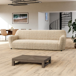 MICROFIBRA PRINTED 4 Seater Sofa Covers MEDITERRANEO SAND
