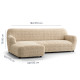 MICROFIBRA PRINTED L-Shaped Sofa Slipcover (Left Chaise) MEDITERRANEO SAND