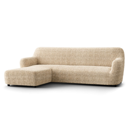 MICROFIBRA PRINTED L-Shaped Sofa Slipcover (Left Chaise) MEDITERRANEO SAND