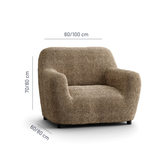 MICROFIBRA PRINTED Armchair Slipcover MEDITERRANEO COFFEE
