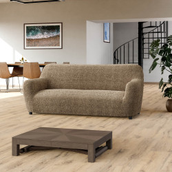 MICROFIBRA PRINTED 3 Seater Sofa Covers MEDITERRANEO COFFEE
