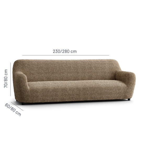 MICROFIBRA PRINTED 4 Seater Sofa Covers MEDITERRANEO COFFEE