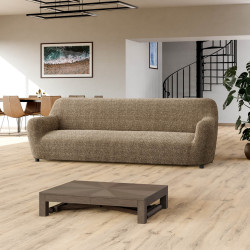 MICROFIBRA PRINTED 4 Seater Sofa Covers MEDITERRANEO COFFEE