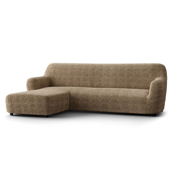 MICROFIBRA PRINTED L-Shaped Sofa Slipcover (Left Chaise) MEDITERRANEO COFFEE