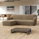 MICROFIBRA PRINTED L-Shaped Sofa Slipcover (Left Chaise) MEDITERRANEO COFFEE
