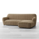 MICROFIBRA PRINTED L-Shaped Sofa Slipcover (Right Chaise) MEDITERRANEO COFFEE
