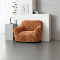MICROFIBRA PRINTED Armchair Slipcover GRAFFIO TERRACOTTA