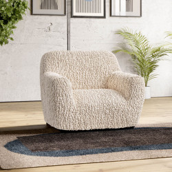 GOFFRATO VELVET Armchair Slipcover VANILLA