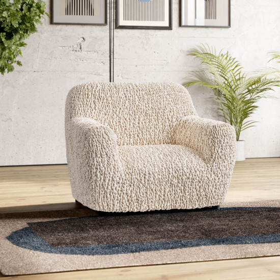 GOFFRATO VELVET Armchair Slipcover VANILLA