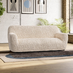 GOFFRATO VELVET 3 Seater Sofa Covers VANILLA