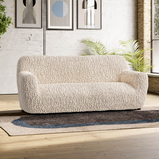 GOFFRATO VELVET 3 Seater Sofa Covers VANILLA