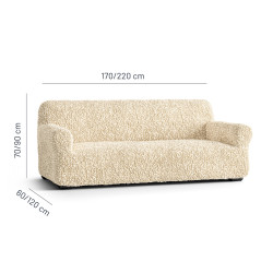 GOFFRATO COTONE 3 Seater Sofa Covers VANILLA