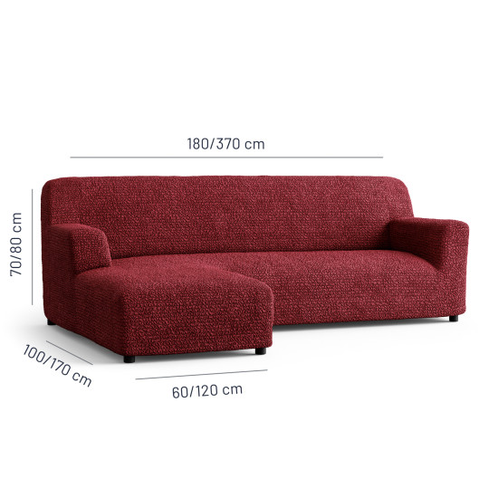 MICROFIBRA L-Shaped Sofa Slipcover (Left Chaise) BORDEAUX