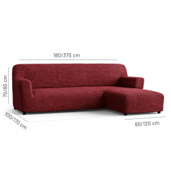 MICROFIBRA L-Shaped Sofa Slipcover (Right Chaise) BORDEAUX