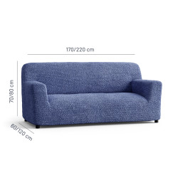 MICROFIBRA 3 Seater Sofa Covers ASH BLUE