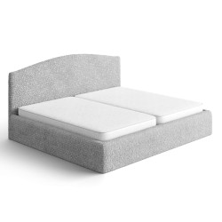 MICROFIBRA Bed Headboard & Frame Slipcover (King) PEARL