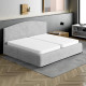 MICROFIBRA Bed Headboard & Frame Slipcover (King) PEARL