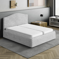 MICROFIBRA Bed Headboard & Frame Slipcover (Double) PEARL