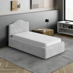 MICROFIBRA Bed Headboard & Frame Slipcover (Single) PEARL