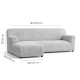 MICROFIBRA L-Shaped Sofa Slipcover (Left Chaise) PEARL