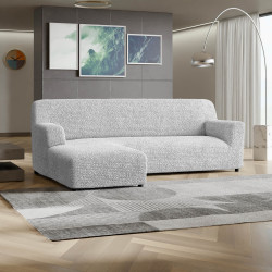MICROFIBRA L-Shaped Sofa Slipcover (Left Chaise) PEARL