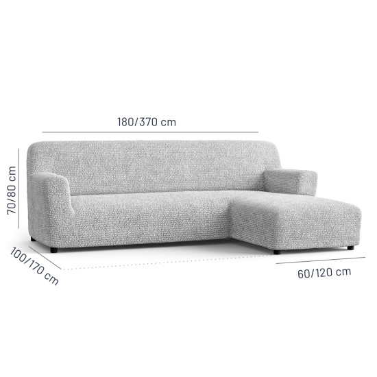 MICROFIBRA L-Shaped Sofa Slipcover (Right Chaise) PEARL
