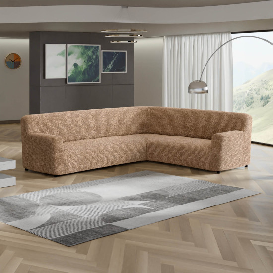 MICROFIBRA Corner Sofa Slipcover CAPPUCCINO