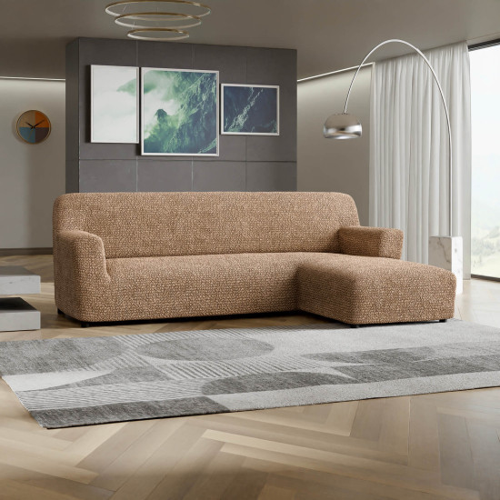 MICROFIBRA L-Shaped Sofa Slipcover (Right Chaise) CAPPUCCINO