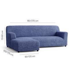 MICROFIBRA L-Shaped Sofa Slipcover (Left Chaise) ASH BLUE