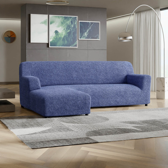 MICROFIBRA L-Shaped Sofa Slipcover (Left Chaise) ASH BLUE