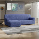 MICROFIBRA L-Shaped Sofa Slipcover (Left Chaise) ASH BLUE