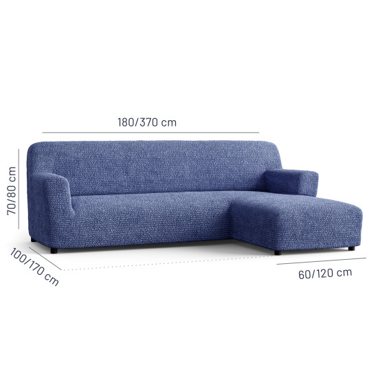MICROFIBRA L-Shaped Sofa Slipcover (Right Chaise) ASH BLUE