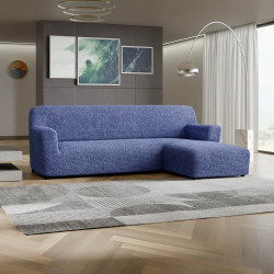 MICROFIBRA L-Shaped Sofa Slipcover (Right Chaise) ASH BLUE