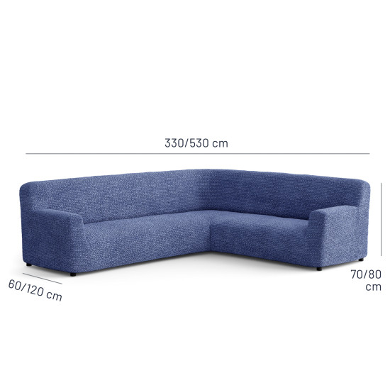 MICROFIBRA Corner Sofa Slipcover ASH BLUE