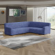 MICROFIBRA Corner Sofa Slipcover ASH BLUE