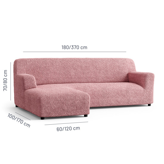 MICROFIBRA L-Shaped Sofa Slipcover (Left Chaise) DUSTY ROSE