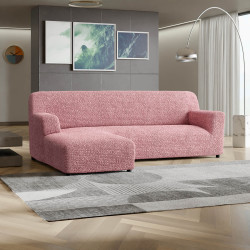 MICROFIBRA L-Shaped Sofa Slipcover (Left Chaise) DUSTY ROSE