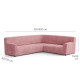 MICROFIBRA Corner Sofa Slipcover DUSTY ROSE