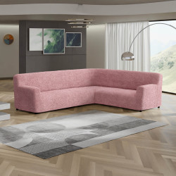 MICROFIBRA Corner Sofa Slipcover DUSTY ROSE