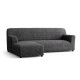 MICROFIBRA L-Shaped Sofa Slipcover (Left Chaise) GRAPHITE