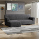 MICROFIBRA L-Shaped Sofa Slipcover (Left Chaise) GRAPHITE
