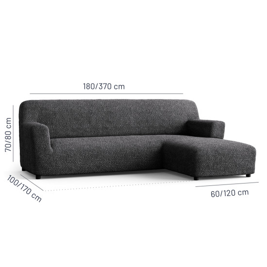 MICROFIBRA L-Shaped Sofa Slipcover (Right Chaise) GRAPHITE