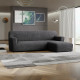 MICROFIBRA L-Shaped Sofa Slipcover (Right Chaise) GRAPHITE