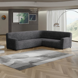 MICROFIBRA Corner Sofa Slipcover GRAPHITE