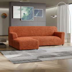 MICROFIBRA L-Shaped Sofa Slipcover (Left Chaise) TERRACOTTA