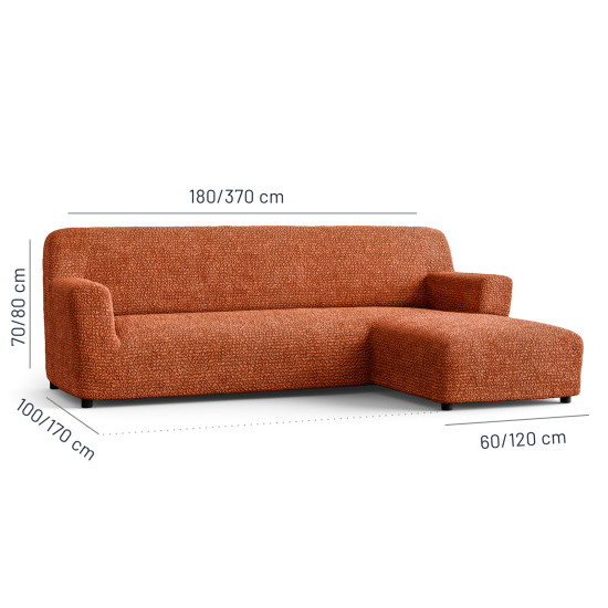 MICROFIBRA L-Shaped Sofa Slipcover (Right Chaise) TERRACOTTA