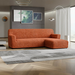 MICROFIBRA L-Shaped Sofa Slipcover (Right Chaise) TERRACOTTA